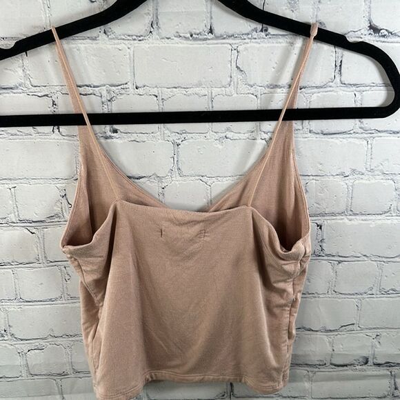 🌸 2bella Double-Lined Cropped Tank Top - Blush Pink, Size Small - Picture 3 of 3